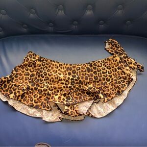 Smart & Sexy Swim Skirt Skort Ruffle Hem leopard print bikini bottom tie closure